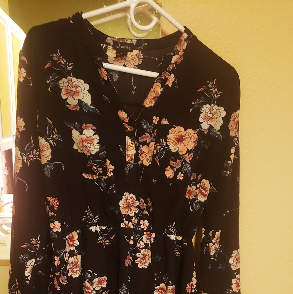 Black floral dress